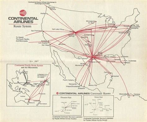 Continental Airlines Route Map Continental Airlines Route Map