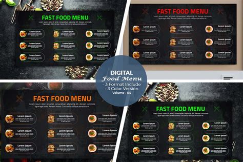 Fast Food Digital Menu Design Design Cuts