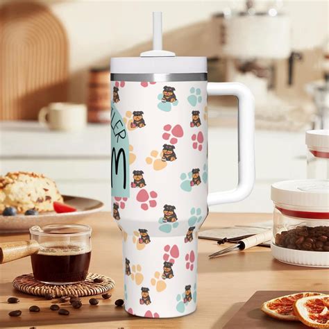 Rottweiler Paw Print Tumbler Cute Birthday T For Dog Moms Thermal