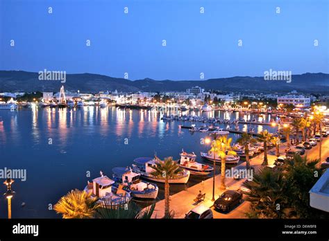 Greece Kos Town At Night Stock Photo 55876892 Alamy