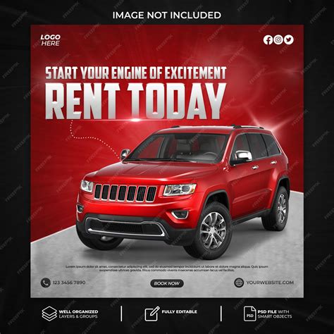 Premium Psd Psd Car Rental Instagram Post Or Social Media Banner Template