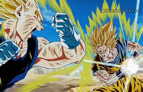 Vegeta Vs Majin Goku By Nickspekter Majin Goku Vegeta Dbz Dragon Ball Z Dragon Ball Super