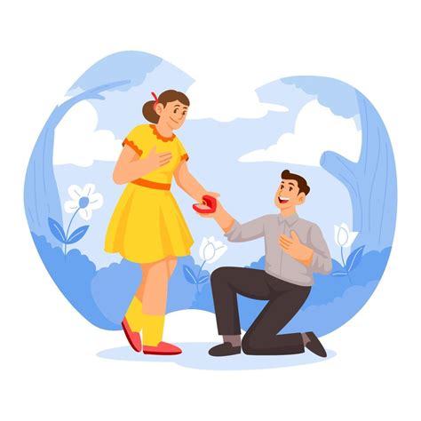 Man Proposing To His Girlfriend 15261661 Vector Art At Vecteezy