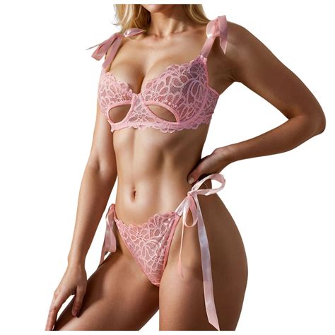 Bjutir Womens Lingeries Sexy Lace Bow Lingerie Set Walmart