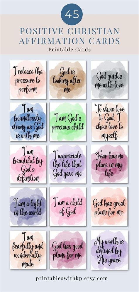 Positive Christian Affirmation Cards In 2024 Christian Affirmations Affirmation Cards