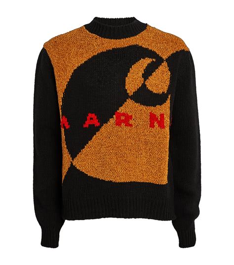 Mens Marni Multi Wool Silk Logo Sweater Harrods Uk