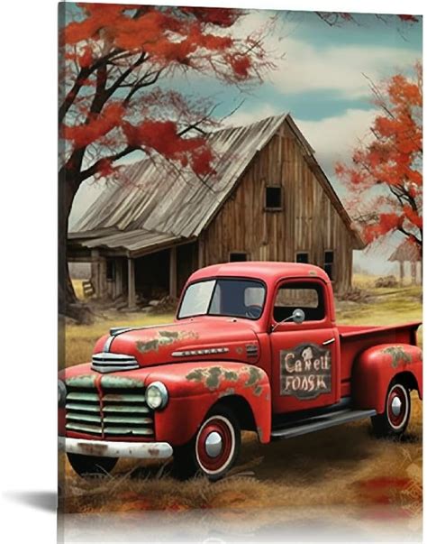 Amazon Maxpress Farmhouse Wall Decor Rustic Old Truck Barn Canvas