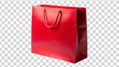 Un Modelo De Bolsa De Compras De Papel Rojo Aislado En Un Fondo