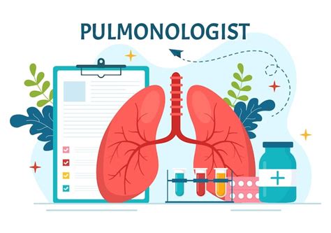 Illustration Vectorielle De Pneumologue Avec Examen Et Traitement Du