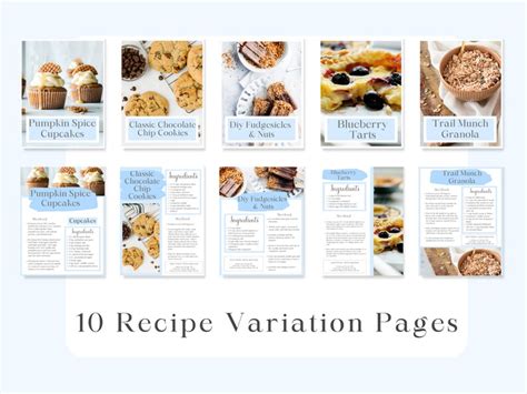 Page Recipe Book Template Cookbook Template Cookbook Canva Template