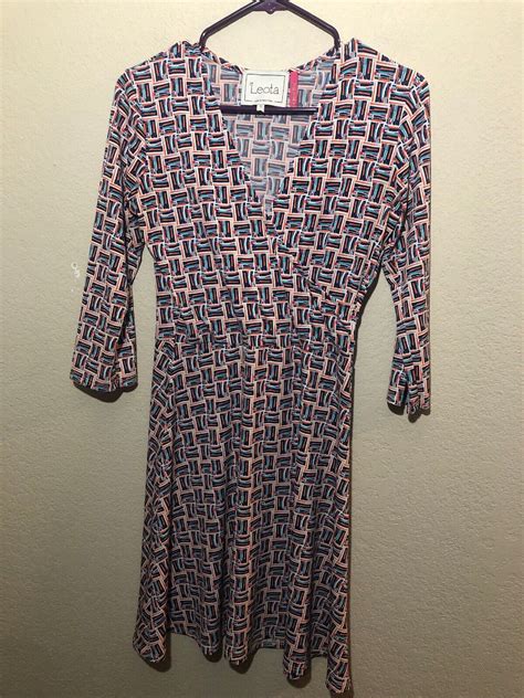 Leota Womens Wrap Dress Midi Length Sleeve Compass Rose Size Small