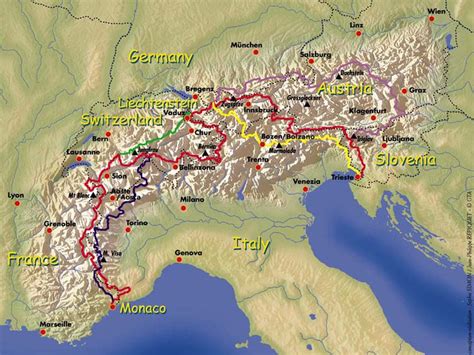 Via Alpina Map Road Trip Karte Urlaubsreisen Reisekarten