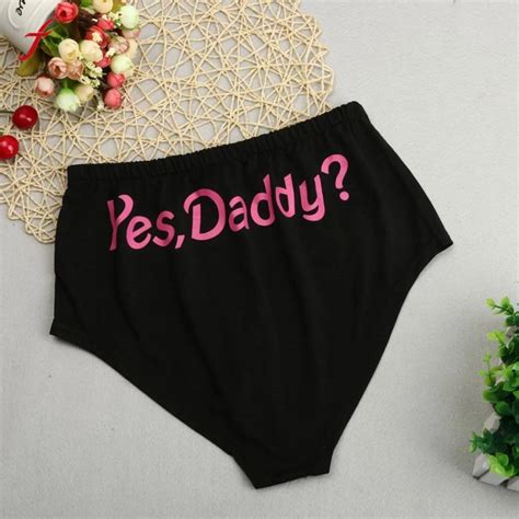 Women Yes Daddy Letter Print Underpants Seamless Lingerie Briefs Knickers Underwear Cotton