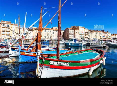 Europe France Var Saint Tropez Traditional Fishing Boat Named