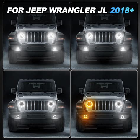 Suparee Jeep 9 Inch Led Headlights And 4 Inch Fog Lights For Jl Jt