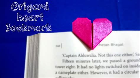 Origami Heart Corner Bookmark How To Make Heart Shape Bookmark Easy Diy Youtube