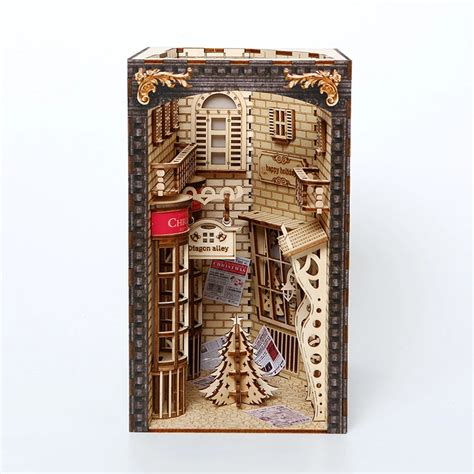 3D Wooden Puzzle Bookend DIY Book Nook Kit Decorative Bookend 3D