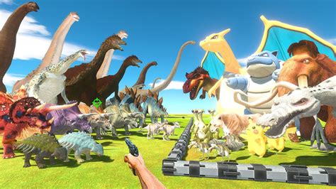 FPS Avatar Rescues Pokemons And Ice Age And Fight Herbivore Dinosaurs