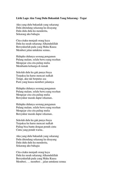 lirik lagu   dulu bukanlah