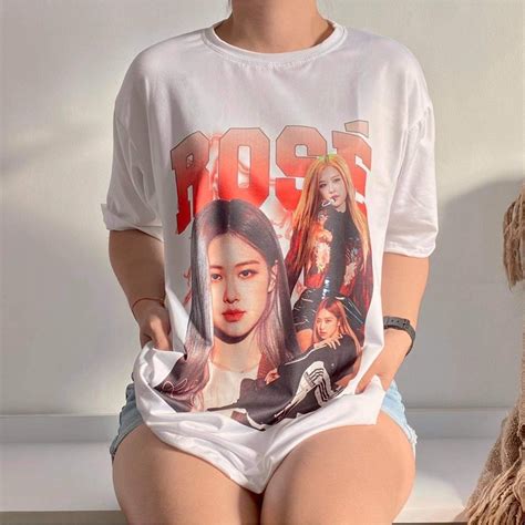 Oversized Vintage Bootleg Graphic Shirt Black Pink Jennie Lisa Jisoo