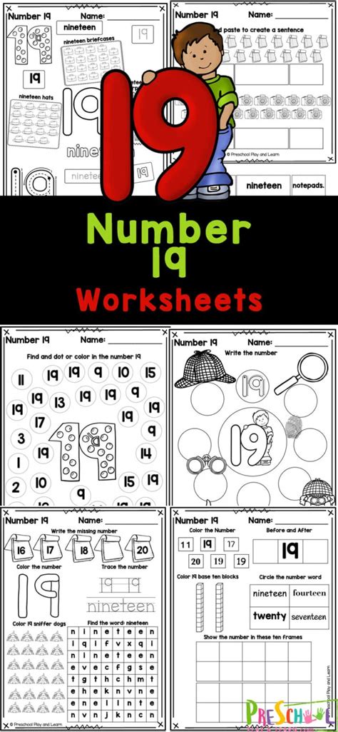 These Super Cute Free Printable Number 19 Worksheets Are A Great Way To Start Teachi… In 2024