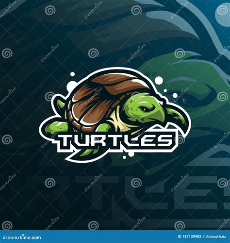 Turtle Mascot Logo Design Vector With Modern Illustration Concept Style