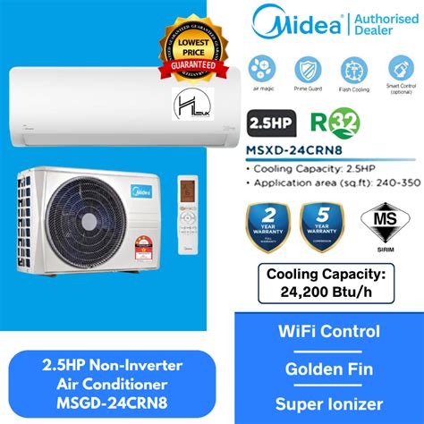 Midea Hp R Xtreme Dura Non Inverter Ionizer Air Conditioner Msxd