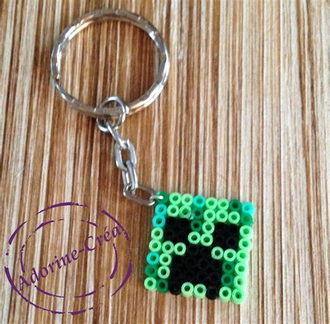 Minecraft Keyring Hama Mini Beads By Adorine Crea Minecraft Perle