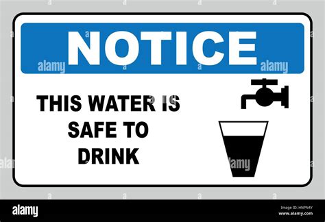 Drinking Water Sign This Water Is Safe To Drink Notice Vector Banner