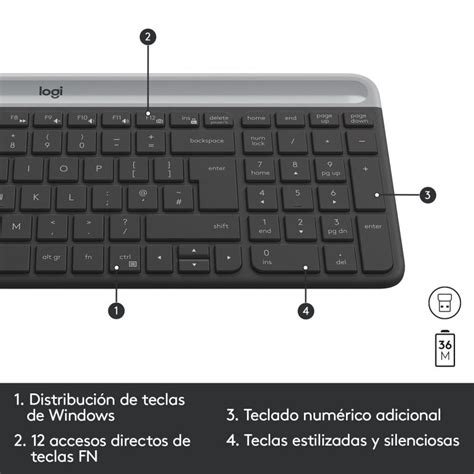 Ensemble Clavier Et Souris Sans Fil Logitech Mk Slim Pccomponentes Fr