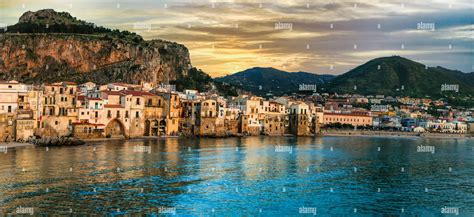 360° View Of Italy Sicily Island Scenic Places Cefalu Beautifl Old