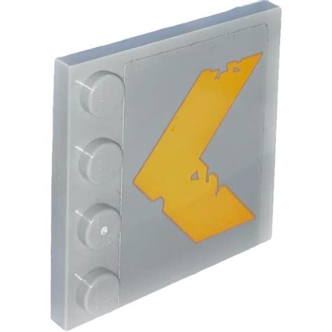 LEGO Tile 4 X 4 With Studs On Edge With Yellow Arrow Sticker 6179