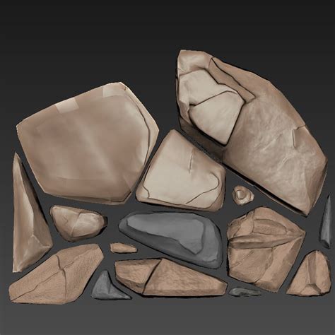 Paquete De Piedra Low Poly Modelo D Obj Fbx Free D