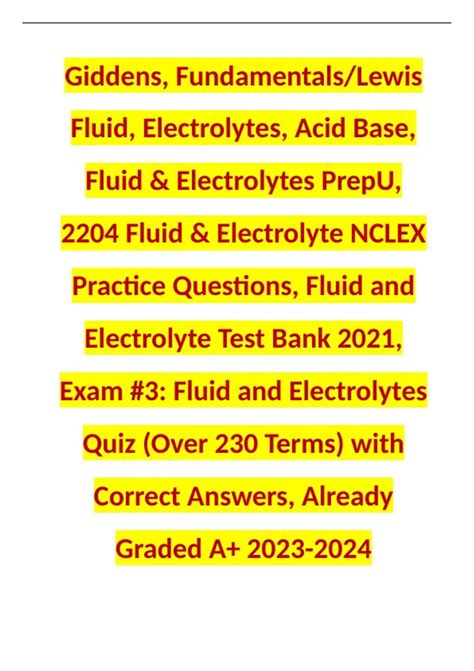 Giddens Fundamentals Lewis Fluid Electrolytes Acid Base Fluid