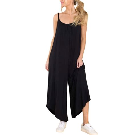 Ehqjnj Suspender Hanging Wide Leg Sleeveless High Waist Jumpsuit Long