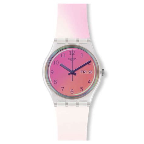 Swatch Originals Gent Watch Ultrafushia Daydate Fuchsia Color Ge719