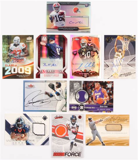 Lot of (10) Assorted Autograph / Game-Used Memorabilia Sports Cards ...