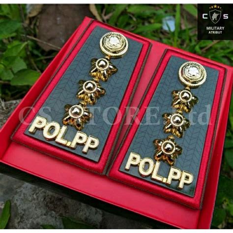 Jual Pangkat Polpp Gol B Lis Merah Full Bahan Mika Glossy Premium