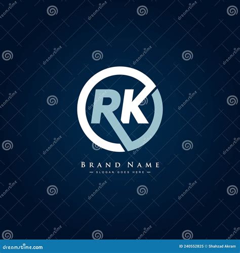 Initial Letter Rk Logo Simple Alphabet Logo Stock Vector