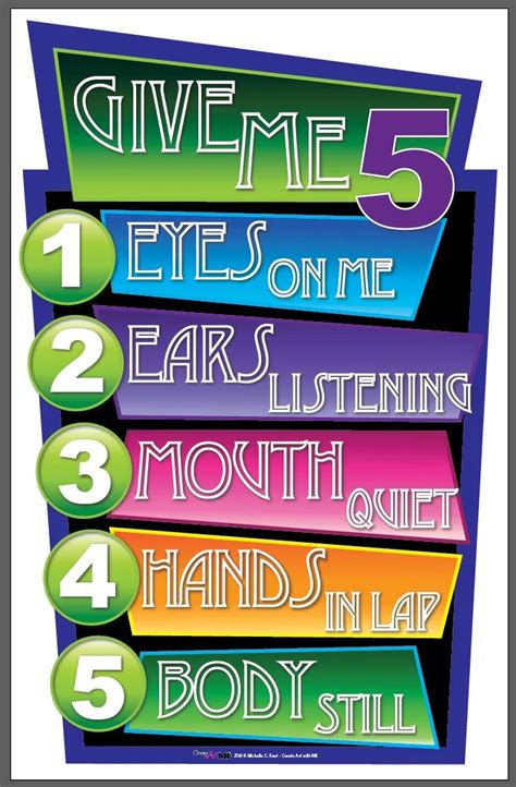 Give Me 5 Printable Sign Create Art With Me