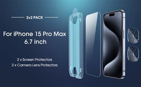 AmFilm 2 2 Pack OneTouch For IPhone 15 Pro Max 6 7 Inch Glass Screen