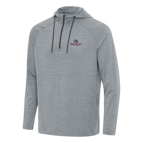 Men's Antigua Heather Gray Gonzaga Bulldogs Spikes Raglan Quarter-Zip