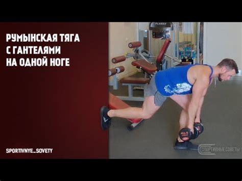 Румынская тяга с гантелями на одной ноге - YouTube