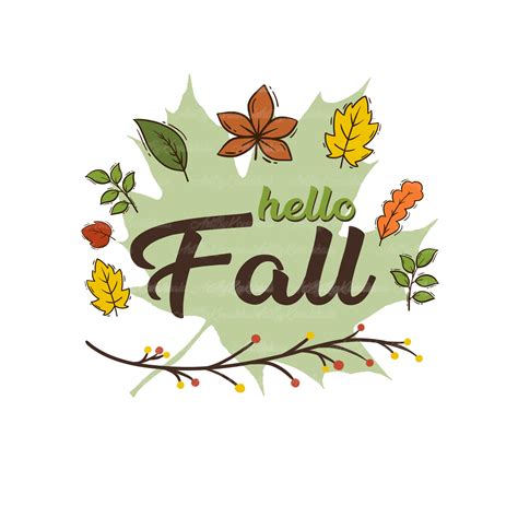 Hello Fall Clipart Leaves PNG Fall Clip Art Autumn Clipart - Etsy