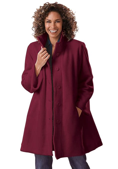 Jacket Swing Style In Cozy Fleece Plus Size Coats Plus Size Outerwear Plus Size Outfits