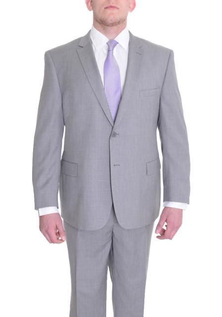 Single Rear Vent Notch Lapel Single Breasted Gray Suit