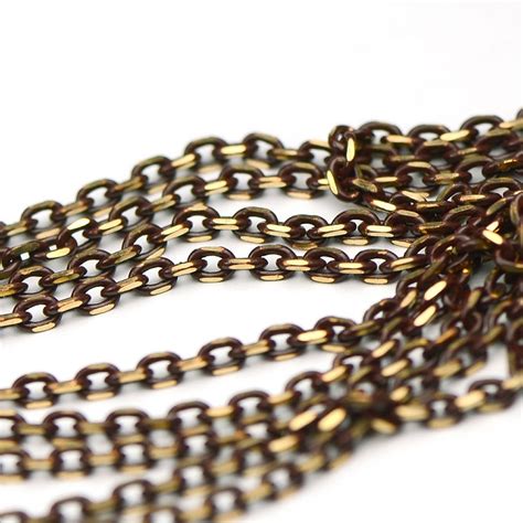 Colored Brass Brown Filed Cable Chain Sold By The Foot At Chain0516ccbrown