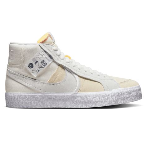 Nike Sb Zoom Blazer Mid Premium Plus Warning Label Summit White