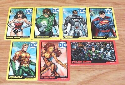 Rare Dc Comics Coin Pusher Collectible Cards Super Hero Villain