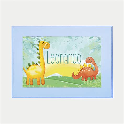 Quadro Infantil Personalizado Tema Dinossauro Gallarte